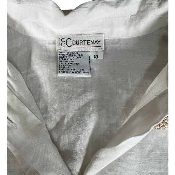 Vintage Courtenay 100% Linen Beach Light Weight Long Sleeve Size 10 Button Down - Picture 8 of 11
